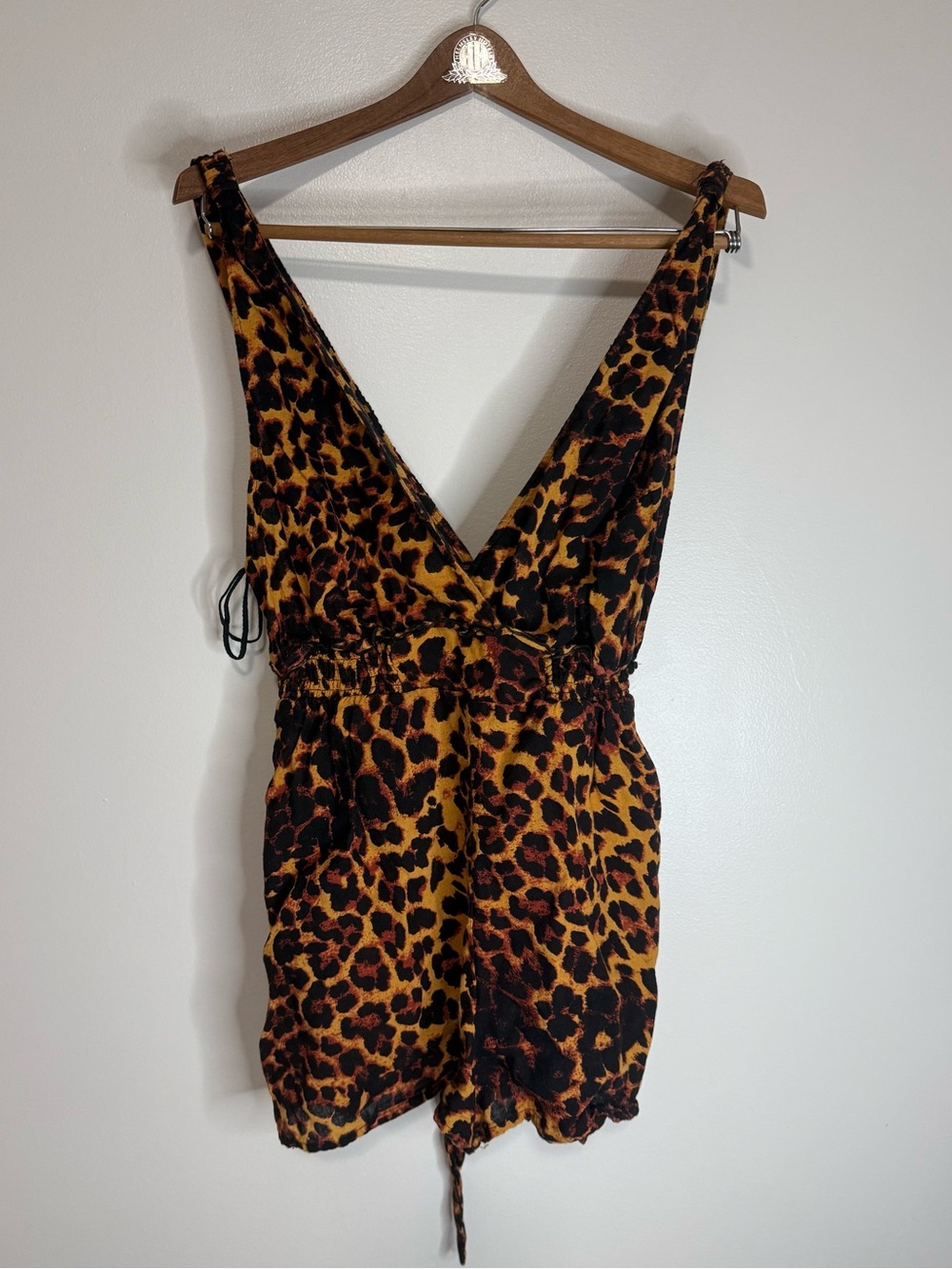 Free people Leopard Print One-Piece Romper - Brown, Black size large